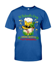 Load image into Gallery viewer, Baseball Drink Beer Day St Patrick's Day Gift For Baseball Lovers Guys Tee