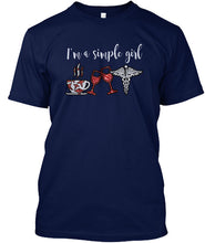 Load image into Gallery viewer, I'm A Simple Girl Veterinary Symbol Special Custom Design For Wine Lovers Guys Tee