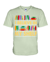 Load image into Gallery viewer, I Believe In My Shelf Trending For Book Lovers Guys V-Neck