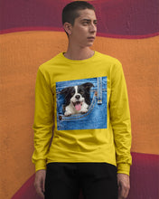 Load image into Gallery viewer, Border Collie In Denim Pocket Gift For Dog Lovers Unisex Long Sleeve