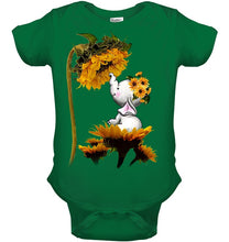 Load image into Gallery viewer, Elephant Sunflower Special Custom Design For Cute Girls Baby Onesie