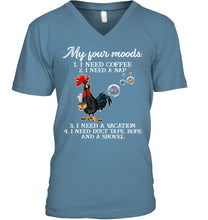Load image into Gallery viewer, I Need Coffee A Nap A Vacation Duct Tape Hope And A Showel Guys V-Neck