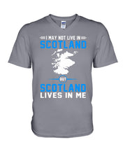 Load image into Gallery viewer, I May Not Live In Scotland But Scotland Lives In Me Custom Design Guys V-Neck