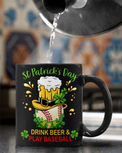 Load image into Gallery viewer, Baseball Drink Beer Day St Patrick's Day Gift For Baseball Lovers Mug