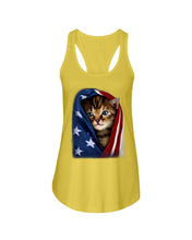 Load image into Gallery viewer, Lovely Tote Bag Cat In American Flag Gift For Cat Lovers Ladies Flowy Tank