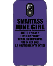 Load image into Gallery viewer, Birthday Gift For Smartass June GirlHeart On Her Sleeve Phone case