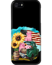 Load image into Gallery viewer, Black Phone Case With Pig Sunflower Gift For Pig Lovers Phone case