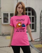 Load image into Gallery viewer, Cute Phone Case Gift For Books And Cats Lovers A Woman Cannot Be Quarantined Alone Guys Tee