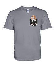 Load image into Gallery viewer, Cavalier King Charles Spaniel In Pocket - Dogs Lovers Gift Guys V-Neck