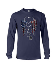 Load image into Gallery viewer, Lovely Coffee Cup Stethoscopes With Wings Gift For Nurse Unisex Long Sleeve