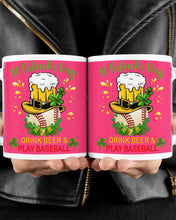 Load image into Gallery viewer, Baseball Drink Beer Day St Patrick's Day Gift For Baseball Lovers Mug
