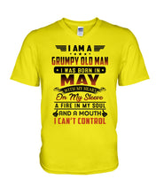 Load image into Gallery viewer, I'm A Grumpy Old Man I Was Born In May With My Heart Guys V-Neck