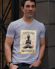 Load image into Gallery viewer, I'm Mostly Peace Love And Light Yoga Gift For Yoga Lovers Guys V-Neck