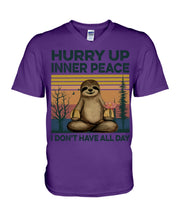 Load image into Gallery viewer, Cute Sloth Hurry Up Inner Peace Special Custom Design Guys V-Neck
