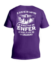 Load image into Gallery viewer, Je Suis Né El En Jarvier Enfer Le Diable N Aime Pas Birthday Gift Guys V-Neck