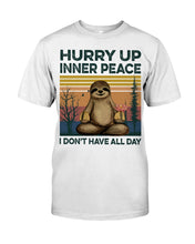 Load image into Gallery viewer, Cute Sloth Hurry Up Inner Peace Special Custom Design Guys Tee