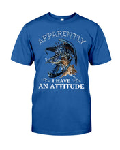 Load image into Gallery viewer, Apparently I Have An Attitude Blue Dragon Guys Tee