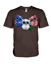 Load image into Gallery viewer, Lovely Phone Case Three Owl With US Flag Gift For Owl Lovers Guys V-Neck