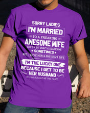 Load image into Gallery viewer, Gift For Husband I'm The Lucky One Because I Get To Be Her Husband Guys Tee