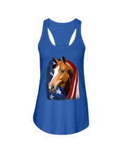 Load image into Gallery viewer, Horse Covered Into USA Flag Meaningful Gift For Men Ladies Flowy Tank