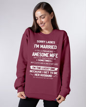 Load image into Gallery viewer, Gift For Husband I'm The Lucky One Because I Get To Be Her Husband Sweatshirt