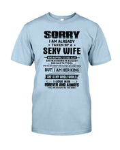 Load image into Gallery viewer, Gift For Husband Taken By An August Sexy Wife Who Happens To Cuss A Lot Guys Tee