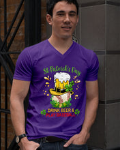 Load image into Gallery viewer, Baseball Drink Beer Day St Patrick's Day Gift For Baseball Lovers Guys V-Neck