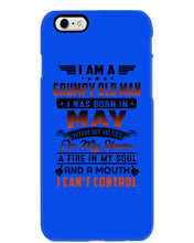 Load image into Gallery viewer, I'm A Grumpy Old Man I Was Born In May With My Heart Phone case