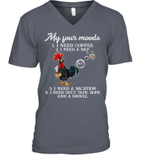 Load image into Gallery viewer, I Need Coffee A Nap A Vacation Duct Tape Hope And A Showel Guys V-Neck