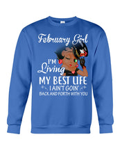Load image into Gallery viewer, Betty Boop February Girl Living My Best Life Birthday Meaningful Gift Sweatshirt