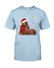 Load image into Gallery viewer, Cute Horse With Santa Hat Lovely Christmas Tree Gift For Horse Lovers Guys Tee
