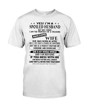 Load image into Gallery viewer, A Spoiled Husband Of April Freaking Awesome Wife Trending For Birthday Gift Guys Tee