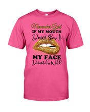 Load image into Gallery viewer, Birthday Gift For November Girl If My Mouth Doesn't Say It My Face Definitely Guys Tee