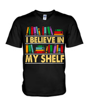Load image into Gallery viewer, I Believe In My Shelf Trending For Book Lovers Guys V-Neck