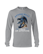 Load image into Gallery viewer, Apparently I Have An Attitude Blue Dragon Unisex Long Sleeve