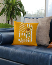 Load image into Gallery viewer, Birthday Gift For July Girl American Flag With Sunflower Pillow Cover