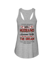 Load image into Gallery viewer, Being A Husband Of An Awesome Wife Gift For Family Plaid Red Ladies Flowy Tank