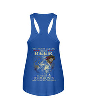 Load image into Gallery viewer, 8th Day God Created Beer To Prevent The Us Marine Ladies Flowy Tank