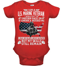 Load image into Gallery viewer, I Am A US Marine Veteran If America Needed Me Gift Baby Onesie