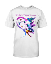 Load image into Gallery viewer, Hummingbirds Heart Shaped I Am A Simple Woman Gift For Mom Guys Tee