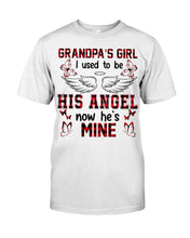 Load image into Gallery viewer, Grandpa's Girl I Used To Be His Angel Gift For Men Guys Tee