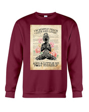 Load image into Gallery viewer, I'm Mostly Peace Love And Light Yoga Gift For Yoga Lovers Sweatshirt