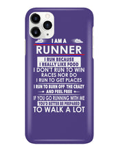 Load image into Gallery viewer, I Am A Runner I Run Because I Really Like Food Custom Design Phone case