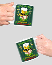 Load image into Gallery viewer, Baseball Drink Beer Day St Patrick's Day Gift For Baseball Lovers Mug