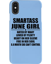 Load image into Gallery viewer, Birthday Gift For Smartass June GirlHeart On Her Sleeve Phone case
