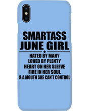 Load image into Gallery viewer, Birthday Gift For Smartass June GirlHeart On Her Sleeve Phone case
