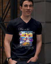 Load image into Gallery viewer, Butterfly Sunset On Beach Those We Love Don't Go Away Gift For Lover Guys V-Neck