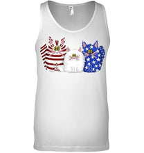 Load image into Gallery viewer, Three Cute Cats And US Flag Gift For Cats Lovers Unisex Tank Top