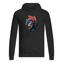 Load image into Gallery viewer, Dachshund Mom With Polka Dots Hair Red Bow Gift For Dog Lovers Hoodie