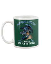 Load image into Gallery viewer, Apparently I Have An Attitude Blue Dragon Mug